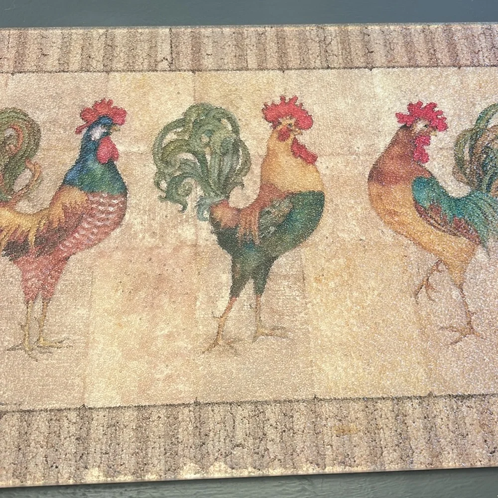 Vintage Rooster Counter Glass Cutting Board